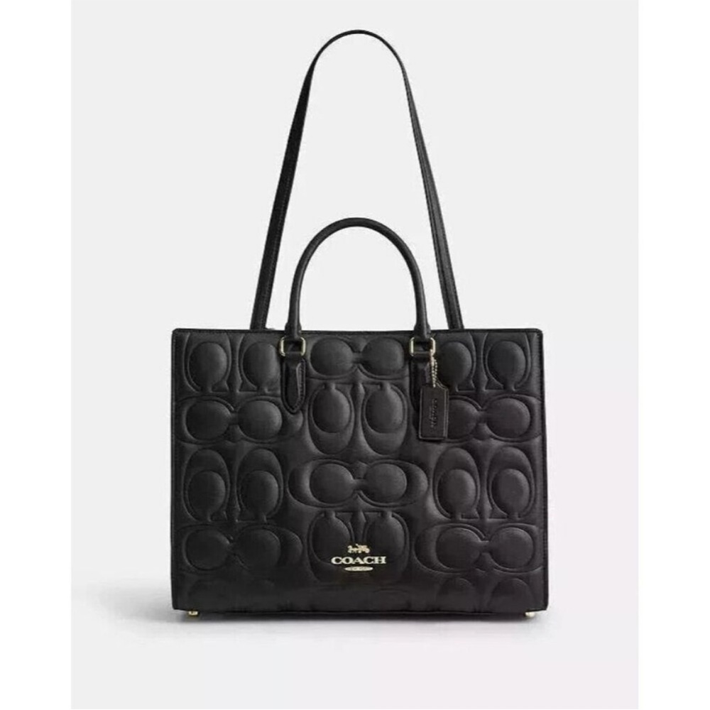 NWT Coach Maggie Tote Bag In Blocked Signature Leather CY673/CY672